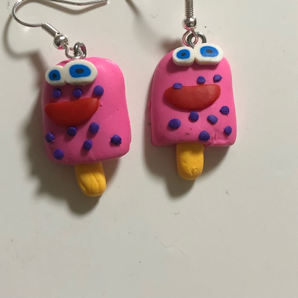 Pink popsicle earrings
